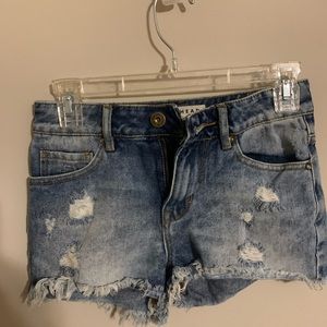 high rise jean shorts